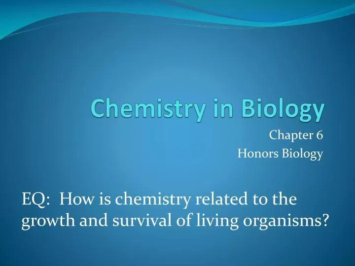 chemistry in biology