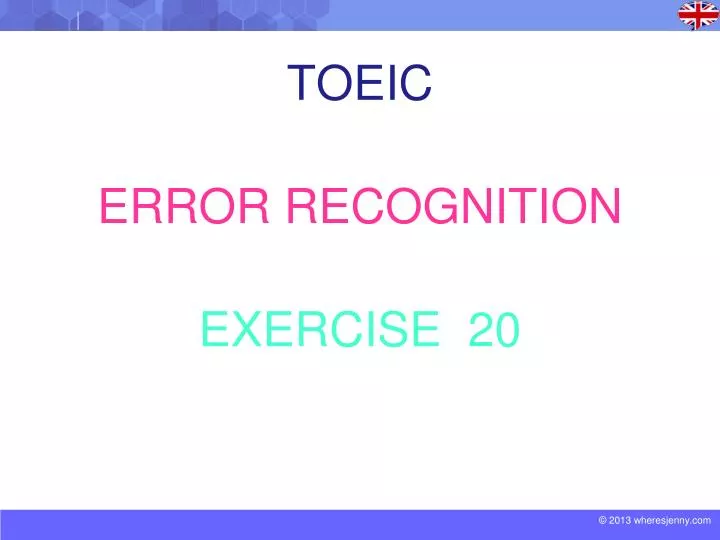 toeic error recognition exercise 20