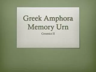 Greek Amphora Memory Urn