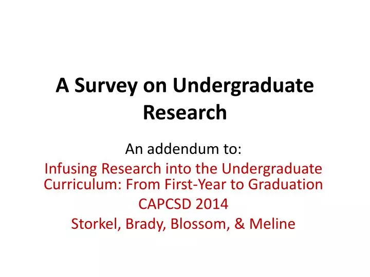a survey on undergraduate research