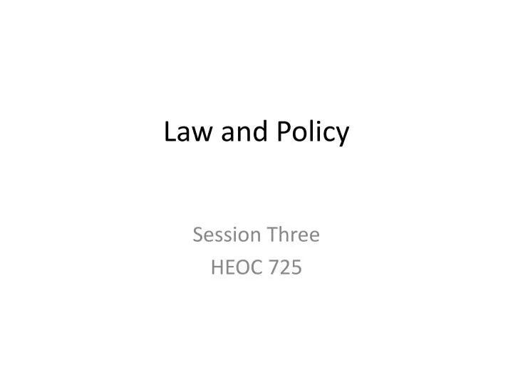 law and policy