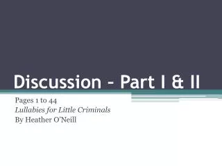 discussion part i ii