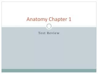 Anatomy Chapter 1