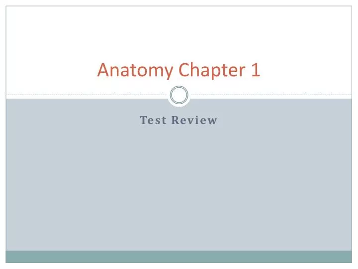 anatomy chapter 1
