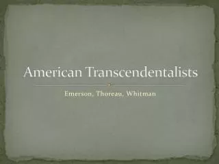 American Transcendentalists
