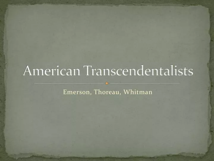 american transcendentalists