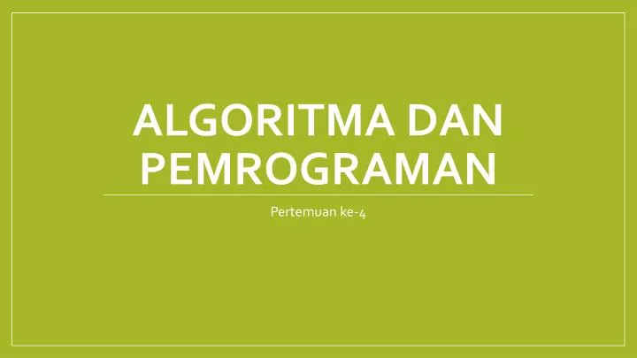 algoritma dan pemrograman