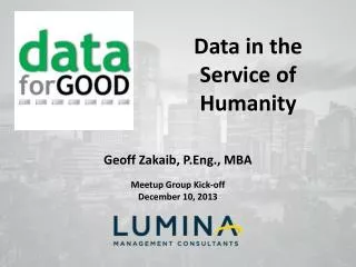 Data in the Service of Humanity