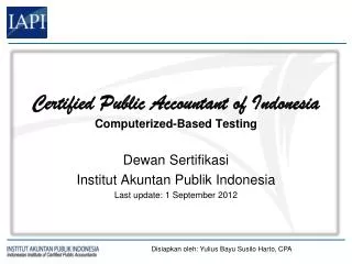 Certified Public Accountant of Indonesia Computerized-Based Testing