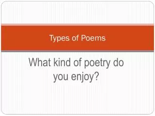 Types of Poems