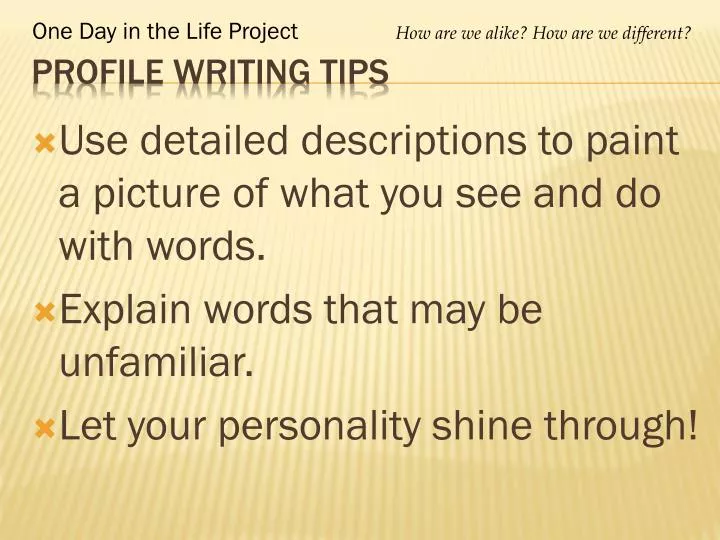 profile writing tips