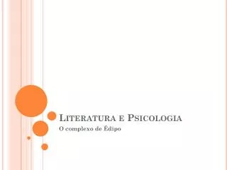 Literatura e Psicologia