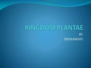 KINGDOM PLANTAE