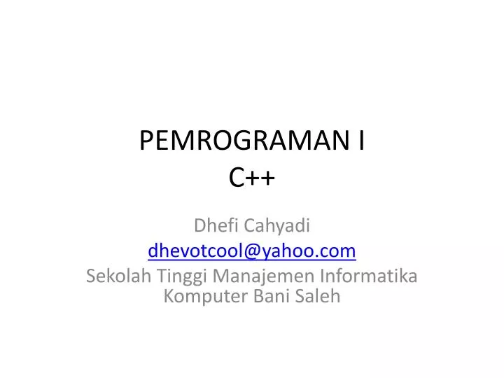 pemrograman i c