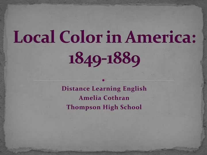 local c0lor in america 1849 1889