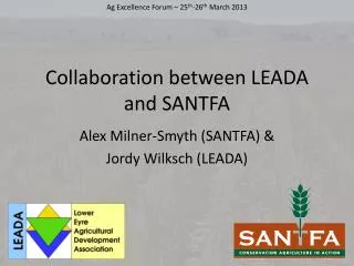 Collaboration between LEADA and SANTFA