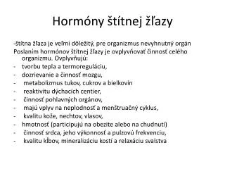 Hormóny štítnej žľazy