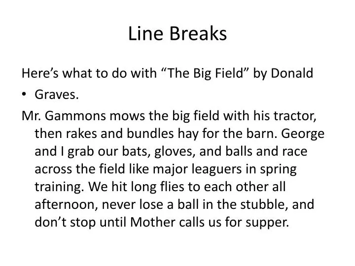 line breaks