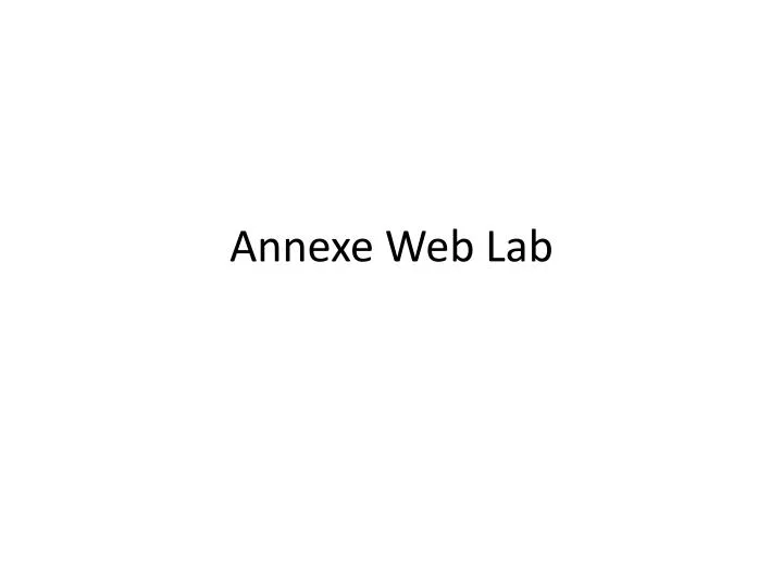 annexe web lab
