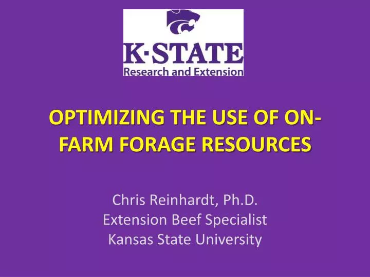 optimizing the use of on farm forage resources