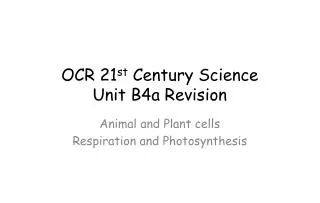 OCR 21 st Century Science Unit B4a Revision