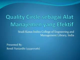 Quality Circle sebagai Alat Manajemen yang Efektif