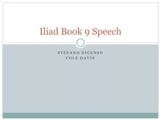 Iliad Book 9 Speech