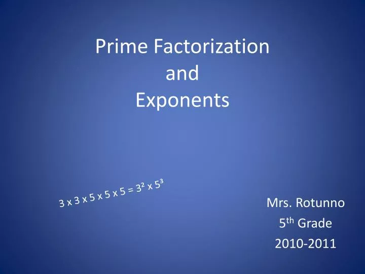 prime factorization and exponents