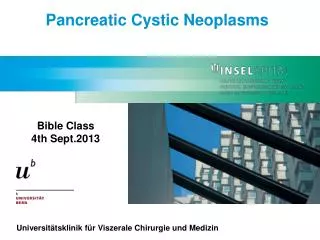 Pancreatic C ystic Neoplasms