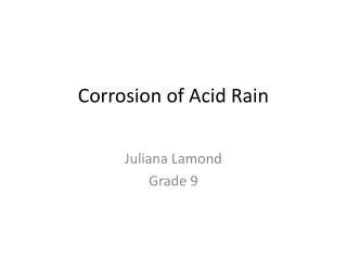 Corrosion of Acid Rain