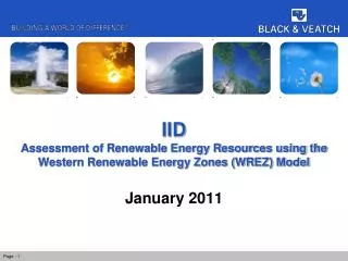 IID Assessment of Renewable Energy Resources using the Western Renewable Energy Zones (WREZ) Model