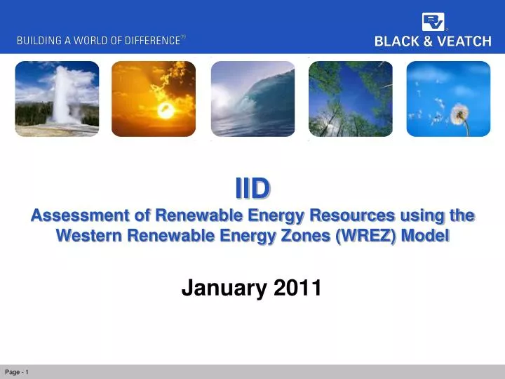 iid assessment of renewable energy resources using the western renewable energy zones wrez model