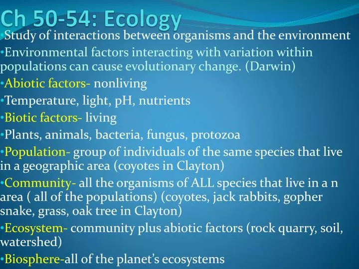 ch 50 54 ecology