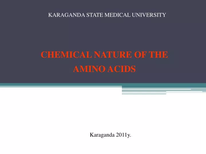chemical nature of the amino acids