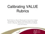 Calibrating VALUE Rubrics