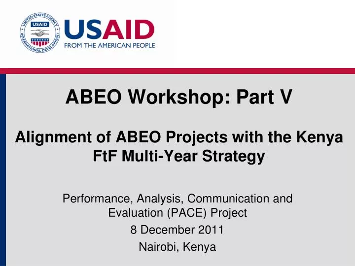 abeo workshop part v alignment of abeo projects with the kenya ftf multi year strategy