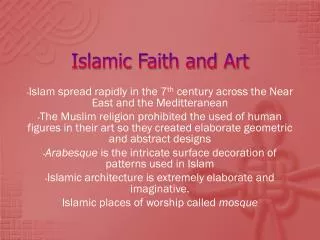 Islamic Faith and Art