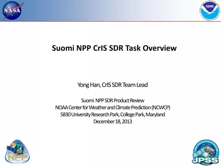 suomi npp cris sdr task overview