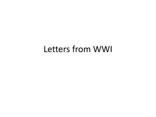 Letters from WWI