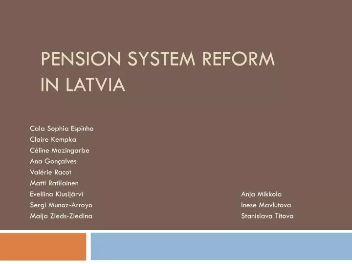 pension system reform in latvia