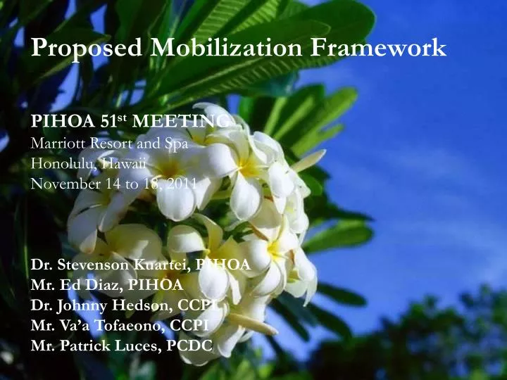proposed mobilization framework