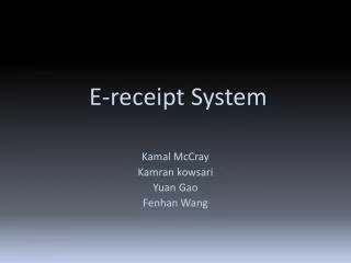 E-receipt System
