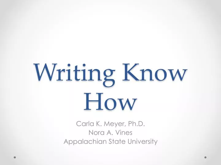 writing know how