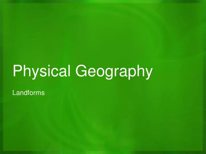 physical geography