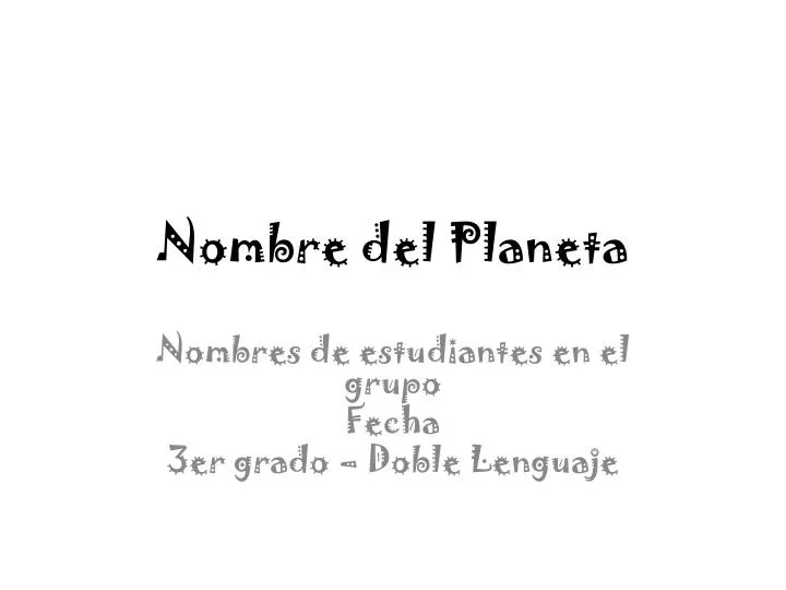 nombre del planeta