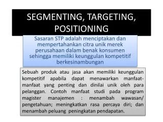 segmenting targeting positioning