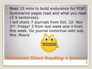 Sustained Silent Reading + journal