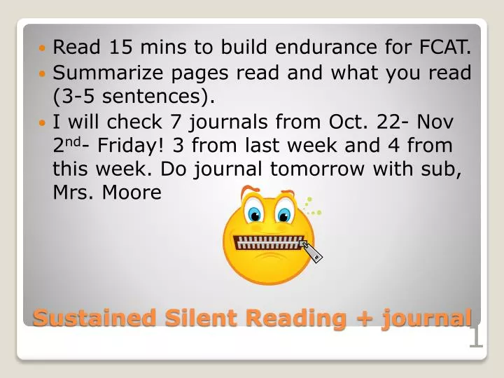 sustained silent reading journal