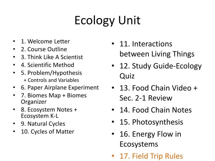 ecology unit