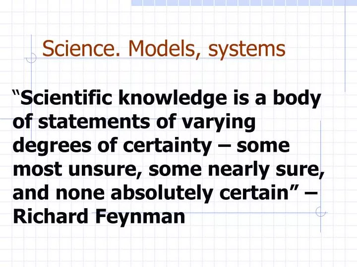 science models systems